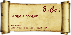 Blaga Csongor névjegykártya